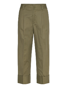 Lauren Ralph Lauren Double-Faced Stretch Cotton Ankle Pant - Rette bukser - OLIVE GROVE / green