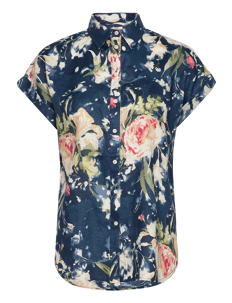 Lauren Ralph Lauren Relaxed Fit Floral Short-Sleeve Shirt - Kortermede skjorter - BLUE MULTI / multi