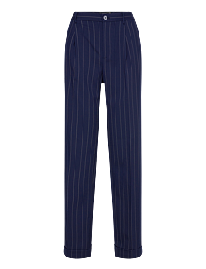 Lauren Ralph Lauren Pinstripe Wool-Blend Twill Pant - Rette bukser - NAVY/WHITE / navy