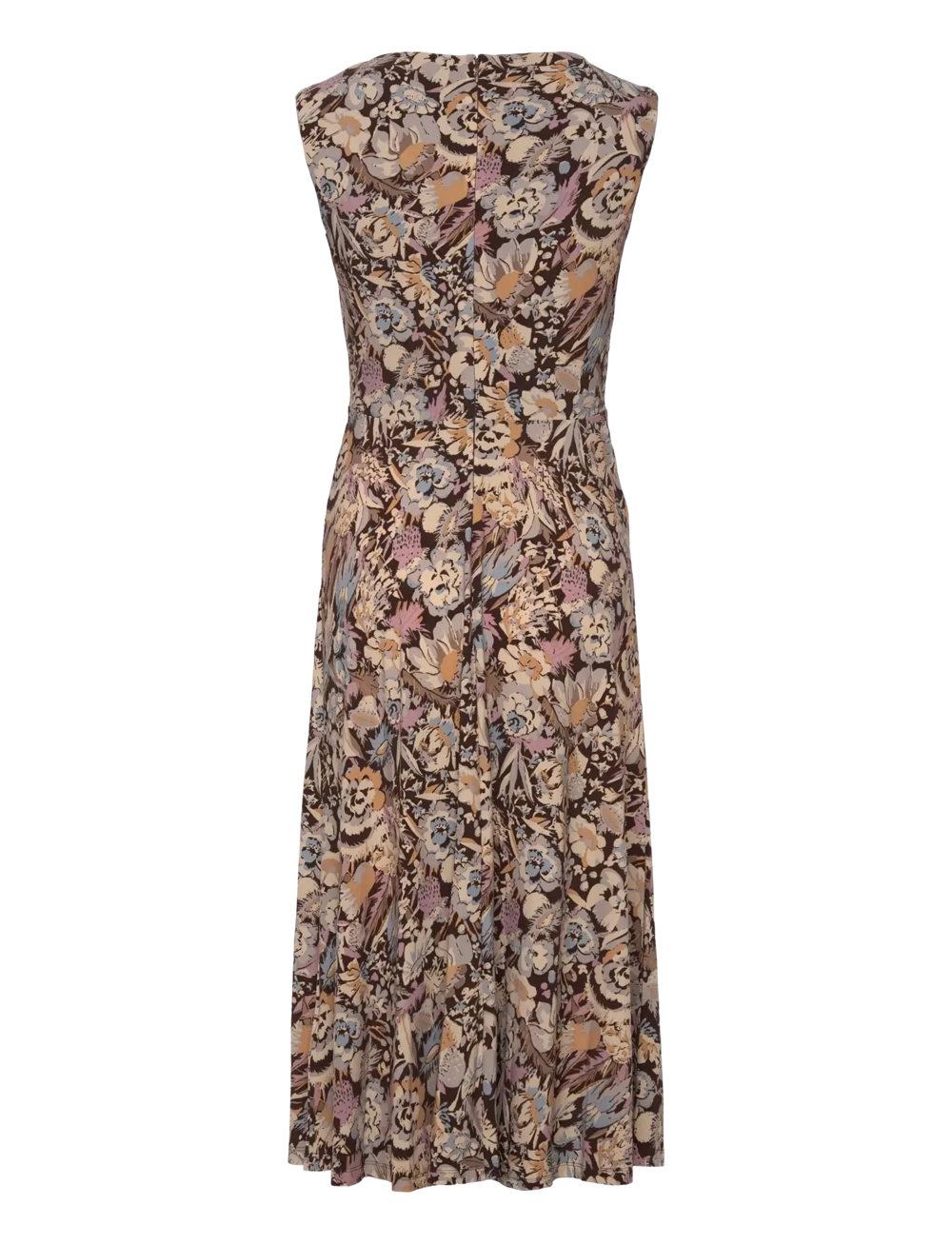 Lauren Ralph Lauren - Floral Twist-Front Jersey Dress - cocktail-kjoler - brown multi - 1