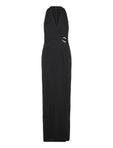 Lauren Ralph Lauren Buckle-Trim Stretch Jersey Halter Gown - Selskapskjoler - BLACK / black