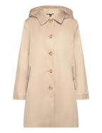 Hooded Cotton-Blend Balmacaan Coat - BIRCH TAN