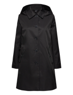 Hooded Cotton-Blend Balmacaan Coat - BLACK