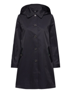 Hooded Cotton-Blend Balmacaan Coat - DK NAVY