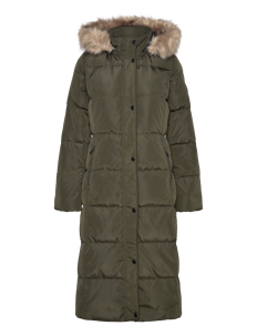 Lauren Ralph Lauren Faux-Fur-Trim Hooded Down Coat - Kåper - LITCH LODEN / green