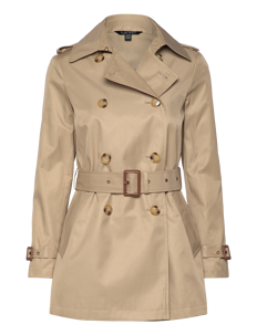 Lauren Ralph Lauren Double-Breasted Cotton-Blend Trench Coat - Kåper - BIRCH TAN / beige