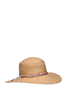 Lauren Ralph Lauren Logo-Charm Straw Sun Hat - Stråhatter - NATURAL/MULTI / beige