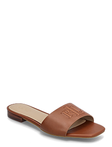 Lauren Ralph Lauren Everley Calfskin Slide Sandal - Flate sandaler - LAUREN TAN / brown