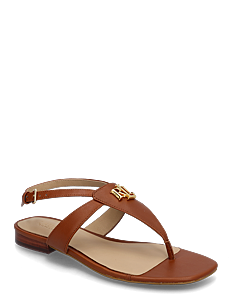 Lauren Ralph Lauren Everley Calfskin Sandal - Flate sandaler - LAUREN TAN / brown