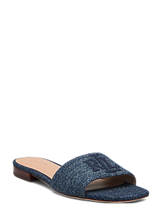 Lauren Ralph Lauren Everley Washed Denim Slide Sandal - Flate sandaler - OXFORD BLUE / blue