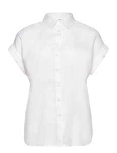 Lauren Women Relaxed Fit Linen Short-Sleeve Shirt - Kortermede skjorter - WHITE / white