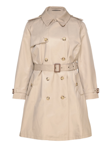 Lauren Women Double-Breasted Cotton-Blend Trench Coat - Kåper - BIRCH TAN / beige