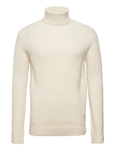 Les Deux Eddie Wool Rib Rollneck Knit - Pologenser - IVORY / cream