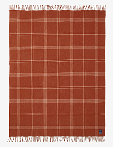 Lexington Home Checked Recycled Wool Throw - Juletekstiler - RUST/WHITE / red