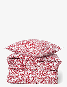 Lexington Home Flower Printed Cotton Sateen Bed Set - Juletekstiler - WHITE/RED / red