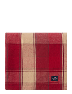 Lexington Home Checked Linen/Cotton Tablecloth - Juletekstiler - RED/BEIGE / red