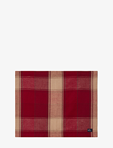 Lexington Home Checked Linen/Cotton Placemat - Juletekstiler - RED/BEIGE / red