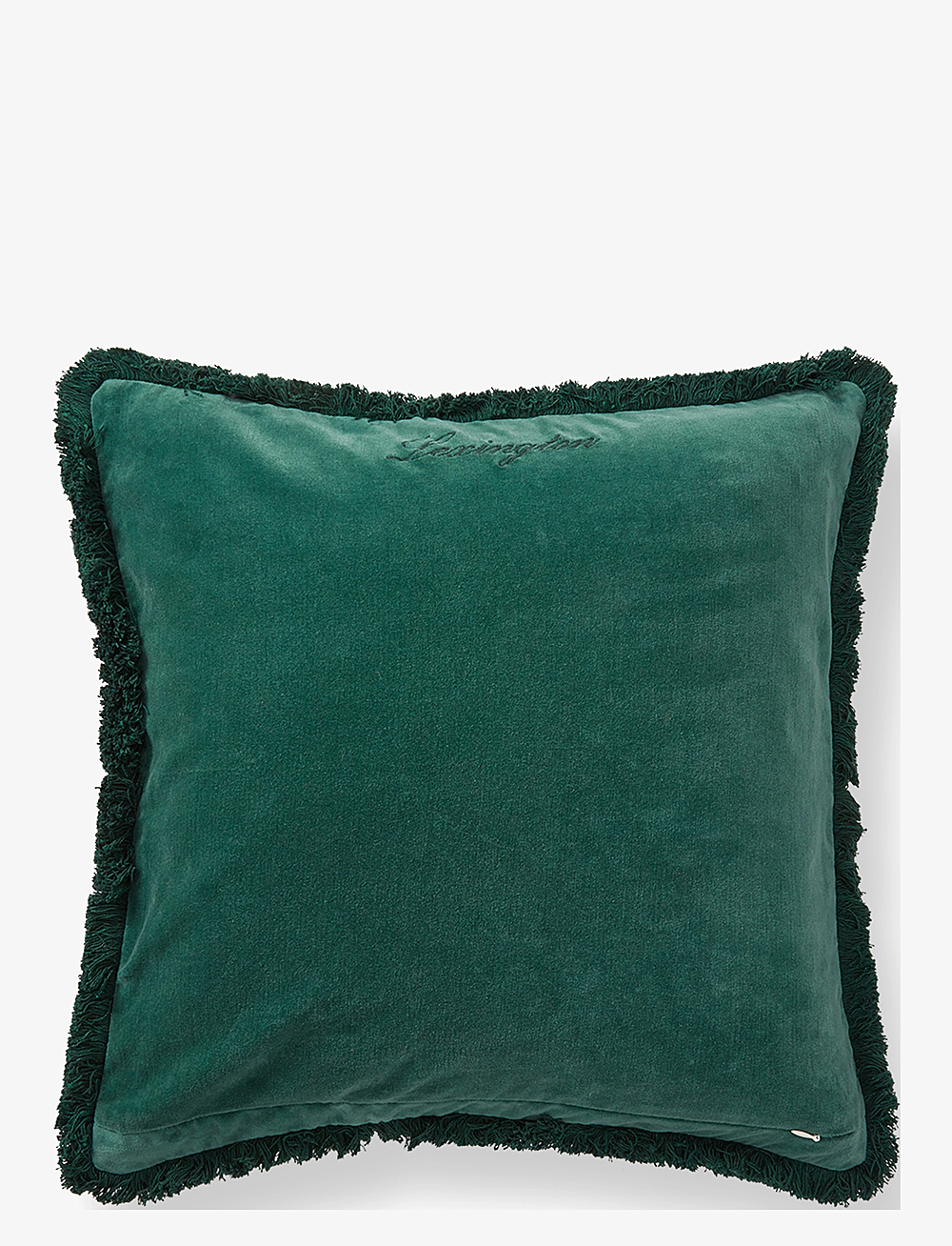 Lexington Home - Organic Cotton Velvet Fringe Pillow Cover - putevar - green - 1