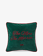 The Merrier Organic Cotton Velvet Pillow Cover - GREEN/RED