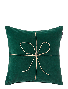 Lexington Home Wrapped Organic Cotton Velvet Pillow Cover - Juletekstiler - GREEN/BEIGE / green