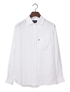 Lexington Clothing Classic Linen Shirt - Kolleksjoner - WHITE / white