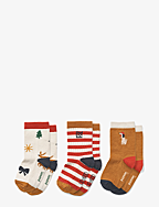 Silas socks 3-pack - HOLIDAY / SANDY MIX