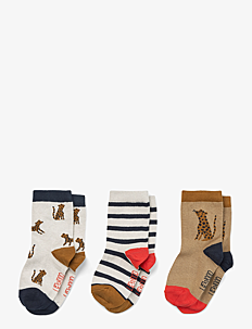 Liewood Silas socks 3-pack - Klær - LEOPARD SANDY / undefined