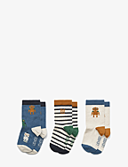 Silas socks 3-pack - ROBOTS / INDIGO BLUE