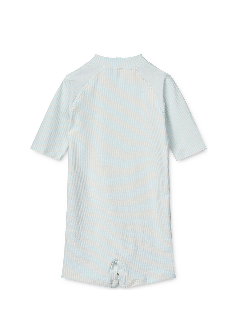 Liewood - Max Seersucker Shortsleeve Swim Jumpsuit - badedrakter - y/d stripe pure sky / creme de la creme - 1