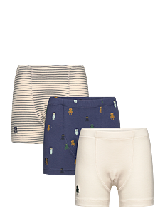 Liewood Felix printed boxers 3-pack mix - Klær - ROBOTS / INDIGO BLUE / beige