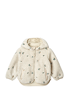 Liewood Mara Pile Jacket With Ears - Klær - PEACH / SANDY EMBROIDERY / cream