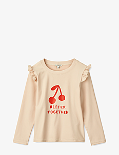 Liewood Tenley Placement Swim Tee - Klær - APPLE BLOSSOM / beige