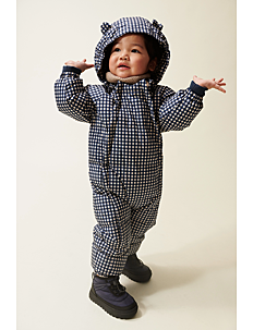 Liewood Sylvie Baby Snowsuit - Yttertøy - CHECK CLASSIC NAVY / DARK SANDY / blue