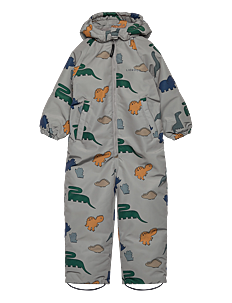 Liewood Isa Snowsuit - Yttertøy - DINOSAURS / MIST / grey