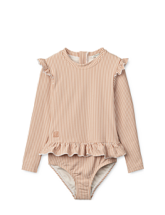 Liewood Sille Seersucker Swimsuit - Klær - Y/D STRIPE PALE TUSCANY / CREME DE LA CREME / pink/rose