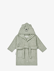 Liewood Lily Bear Bathrobe - Klær - DOVE BLUE / green