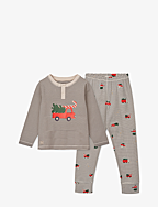 Wilhelm Printed Pyjamas Set - HOLIDAY VEHICLE  / STRIPE NAVY