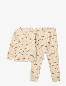 Liewood Wilhelm Printed Pyjamas Set - Klær - DREAM / ECRU / beige