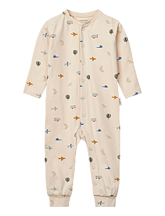 Liewood Birk Printed Pyjamas Jumpsuit - Klær - AVIATOR / ECRU / cream