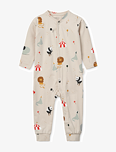 Liewood Birk Printed Pyjamas Jumpsuit - Klær - CIRCUS / SANDY / beige