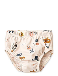 Liewood Anthony Baby Printed Swim Pants - Klær - SEA CREATURE / SANDY / beige