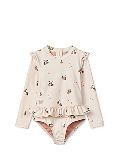 Liewood Sille Printed Swimsuit - Klær - PEACH / SEA SHELL / beige