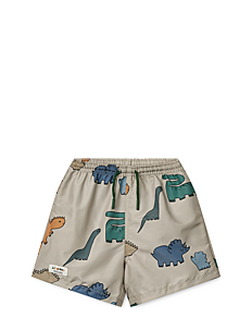 Liewood Duke Printed Board Shorts - Klær - DINOSAURS / MIST / beige