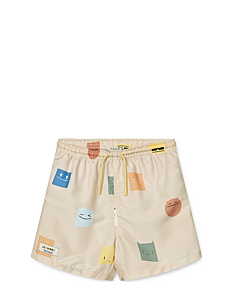 Liewood Duke Printed Board Shorts - Klær - SMILEY / SANDY / beige