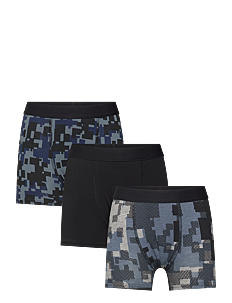 Lindex Boxer 3p pixel - Underbukser - BLACK / black