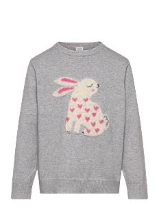 Lindex sweater knitted animal - Kolleksjoner - GREY MELANGE / grey