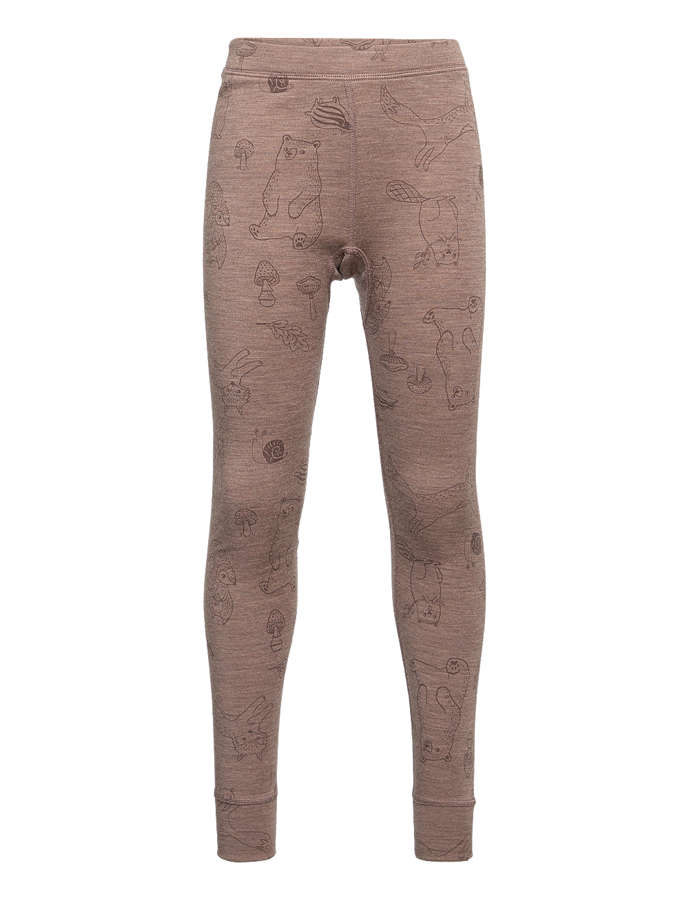 Lindex - Longjohns merino wool aop - base layer underdeler - brown melange - 1