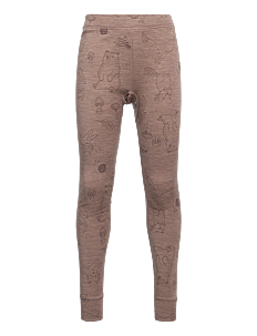 Lindex Longjohns merino wool aop - Underdeler - BROWN MELANGE / brown