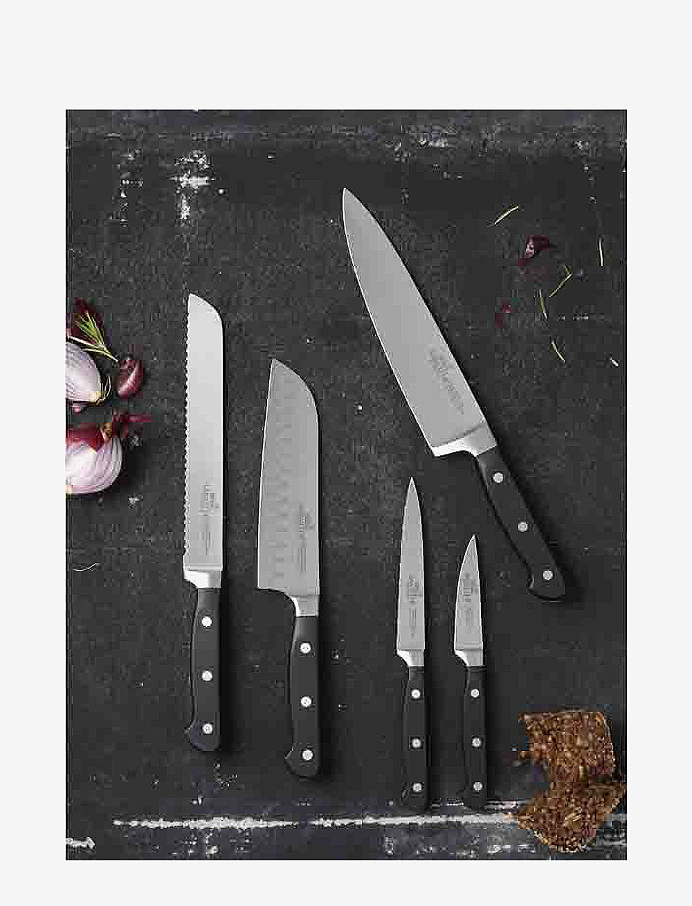 Lion Sabatier - Knife set Pluton 5-pack - knivsett - steel/black - 5