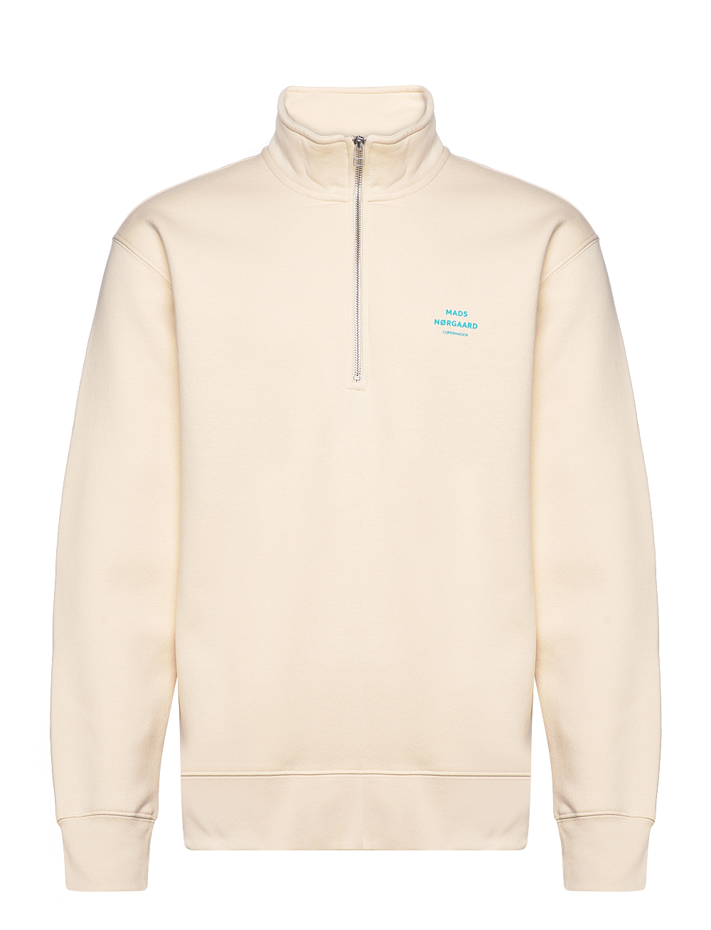 Mads Nørgaard - Standard Half Zip Logo Sweat - sweatshirts - birch - 0